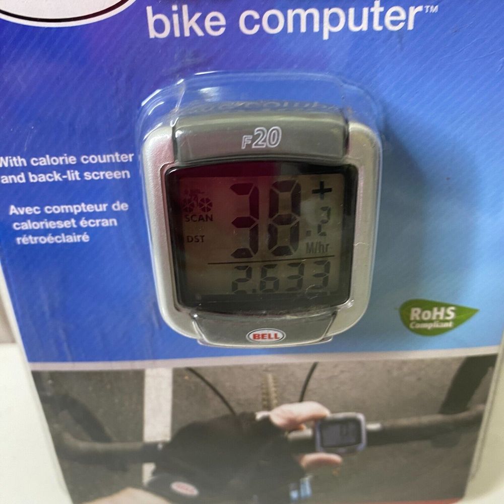Bell 20 Function Gray/Silver Calorie Counter & Backlit Screen Bike Computer New - Picture 2 of 6